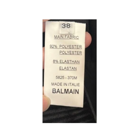 Balmain Black Pleated Velvet Sleeveless Jumpsuit size FR 38 Plunging V Wide-leg - Picture 9 of 16